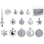 Silberne Weihnachtskugeln & Christbaumkugeln glänzend aus Kunststoff 