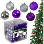 Violette Weihnachtskugeln & Christbaumkugeln glänzend aus Kunststoff 