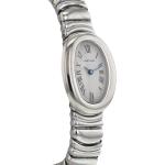 Weiße Vintage Cartier Baignoire Ovale Quarz Damenarmbanduhren aus Stahl 