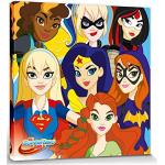 1art1 DC Comics Poster Characters Close Up, Dc Super Hero Girls Bilder Leinwand-Bild Auf Keilrahmen | XXL-Wandbild Poster Kunstdruck Als Leinwandbild 40x40 cm