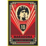1art1 Fußball Poster Plakat | Bild und Kunststoff-Rahmen - Diego Maradona The Hand of God (91 x 61cm)