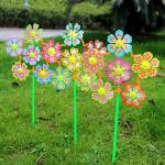 Bunte Windräder Blumen aus Kunststoff 