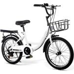 20 Zoll Fahrrad Mädchen Damen Bike Citybike Cityrad Rad Kinderfahrrad Downtownräder mit Fahrradschloss + Luftpumpe (Weiß)