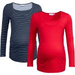 Bunte Gestreifte Maritime 2Hearts Shirts für Schwangere aus Jersey für Damen 