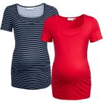 Bunte Gestreifte Maritime 2Hearts T-Shirts für Schwangere aus Jersey für Damen 