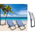 Blaue Strandstühle aus Polyester klappbar 2 Teile 
