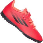 Rote adidas X Speedflow Multinocken Fußballschuhe Schnürung aus Gummi für Kinder Größe 35,5 