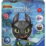 3D-Puzzle Dragons 3 - Ohnezahn Mit Ohren 72-Teilig mehrfarbig