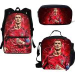 3pcs / Set Rucksack Cristiano Ronaldo Rucksack Umhängetaschen 3D-Druck Schultasche Mochilas Studentenrucksack