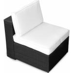 Schwarze Moderne Lounge Sessel aus Polyrattan mit Kissen 3 Teile 