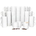 Weiße Kaffeebecher 250 ml glänzend aus Porzellan mikrowellengeeignet 48 Teile 