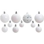 Weiße Weihnachtskugeln & Christbaumkugeln matt aus Kunststoff 50 Teile 