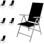 Schwarze Moderne Mojawo Gartenstühle aus Aluminium klappbar 