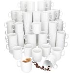 Weiße Kaffeebecher 250 ml glänzend aus Porzellan mikrowellengeeignet 72 Teile 