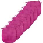 ABAKUHAUS Hot Pink Polster für Esszimmerstühle, Pop-Art inspiriert Dots, Dekoratives wasserfestes Kissen mit Riemen für Küchensitze, 40 cm x 40 cm-8er Pack, Hot Pink Schwarz
