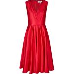 Rote Ärmellose KLEO Knielange V-Ausschnitt Abendkleider & festliche Kleider aus Elastan für Damen Größe XS Große Größen 