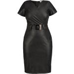 Schwarze Knielange V-Ausschnitt Abendkleider & festliche Kleider aus Baumwolle für Damen Größe XXL Große Größen 