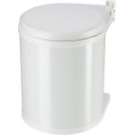 Abfallsammler Hailo Compact-Box M, 15 l, rund, Dreh-Kipp-Deckel, Stahlblech, weiß