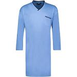 Hellblaue Langärmelige Adamo Herrennachthemden aus Baumwolle Größe 10 XL 