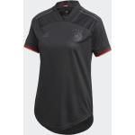 Schwarze Kurzärmelige adidas Performance DFB V-Ausschnitt Deutschland Trikots aus Polyester für Damen Größe XS 