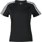 Schwarze Gestreifte adidas Damenfitnessshirts aus Polyester Größe XS 