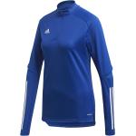 Königsblau Langärmelige adidas Performance Stehkragen Fußball T-Shirts aus Polyester für Damen Größe XS 