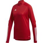 Rote Langärmelige adidas Performance Stehkragen Fußball T-Shirts aus Polyester für Damen Größe XL 