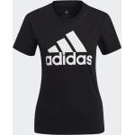 Schwarze Kurzärmelige adidas Essentials T-Shirts aus Baumwolle für Damen Größe L 