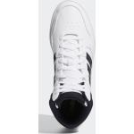 Weiße Klassische adidas Hoops Hohe Sneaker Schnürung aus Kunstleder für Herren Größe 42,5 