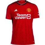 Rote Kurzärmelige Atmungsaktive adidas Manchester United Fußballtrikots aus Polyester Größe L 