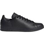 Schwarze adidas Stan Smith Flache Sneaker Schnürung aus Kunstleder für Kinder Größe 35,5 mit Absatzhöhe bis 3cm 