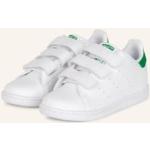 Grüne adidas Stan Smith Sneaker mit Klettverschluss Klettverschluss aus Kunstleder für Kinder Größe 27 
