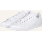 Weiße adidas Stan Smith Flache Sneaker aus Gummi für Damen 