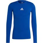 Blaue Langärmelige Atmungsaktive adidas Techfit Sportshirts Deutschland aus Elastan 