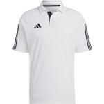 Weiße Kurzärmelige adidas Tiro 23 Kurzarm Poloshirts aus Polyester für Herren Größe XS 