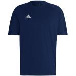 Blaue Klassische Kurzärmelige adidas Tiro 23 T-Shirts aus Baumwolle Größe S 