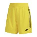 Gelbe Atmungsaktive adidas Tiro 23 Trainingsshorts aus Polyester für Damen Größe L 