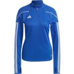 Blaue Langärmelige Atmungsaktive adidas Tiro 23 Stehkragen Damensportshirts aus Polyester Größe XXL 