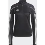 Schwarze Langärmelige Atmungsaktive adidas Tiro 23 Stehkragen Trainingspullover & Sportpullover aus Polyester für Damen Größe XL 