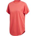 Rote Gepunktete adidas ZNE T-Shirts aus Baumwolle für Damen Größe XS 
