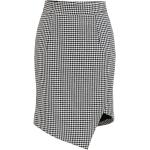 Schwarze Hahnentritt Streetwear High Waist Röcke aus Baumwollmischung für Damen Größe L 