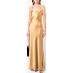 Reduzierte Goldene Ärmellose Maxi Nachhaltige U-Ausschnitt Abendkleider & festliche Kleider aus Seide für Damen Größe L 