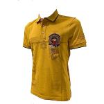 Gelbe Kurzärmelige AERONAUTICA MILITARE Kurzarm Poloshirts aus Baumwolle für Herren Größe XL 