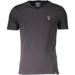Schwarze Kurzärmelige AERONAUTICA MILITARE V-Ausschnitt V-Shirts für Herren Größe XXL 
