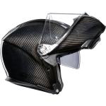 Schwarze AGV MotoGP Klapphelme aus Carbonfaser 44 cm mit Visier Übergrößen 