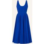 Reduzierte Blaue Ärmellose Alexander McQueen Kleider A-Linie aus Baumwolle für Damen Größe XS 