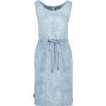 Blaue Gestreifte Casual Alife & Kickin OEKO-TEX Kurze Nachhaltige Rundhals-Auschnitt Sommerkleider aus Baumwolle für Damen Größe XL 