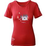 Dunkelrote Klassische Almgwand T-Shirts aus Baumwolle für Damen 