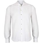 Weiße Almsach Slim Fit Hemden aus Leinen für Herren Größe M 