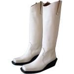 Reduzierte Weiße Nachhaltige Cowboystiefel & Westernstiefel aus Leder für Damen Größe 38 